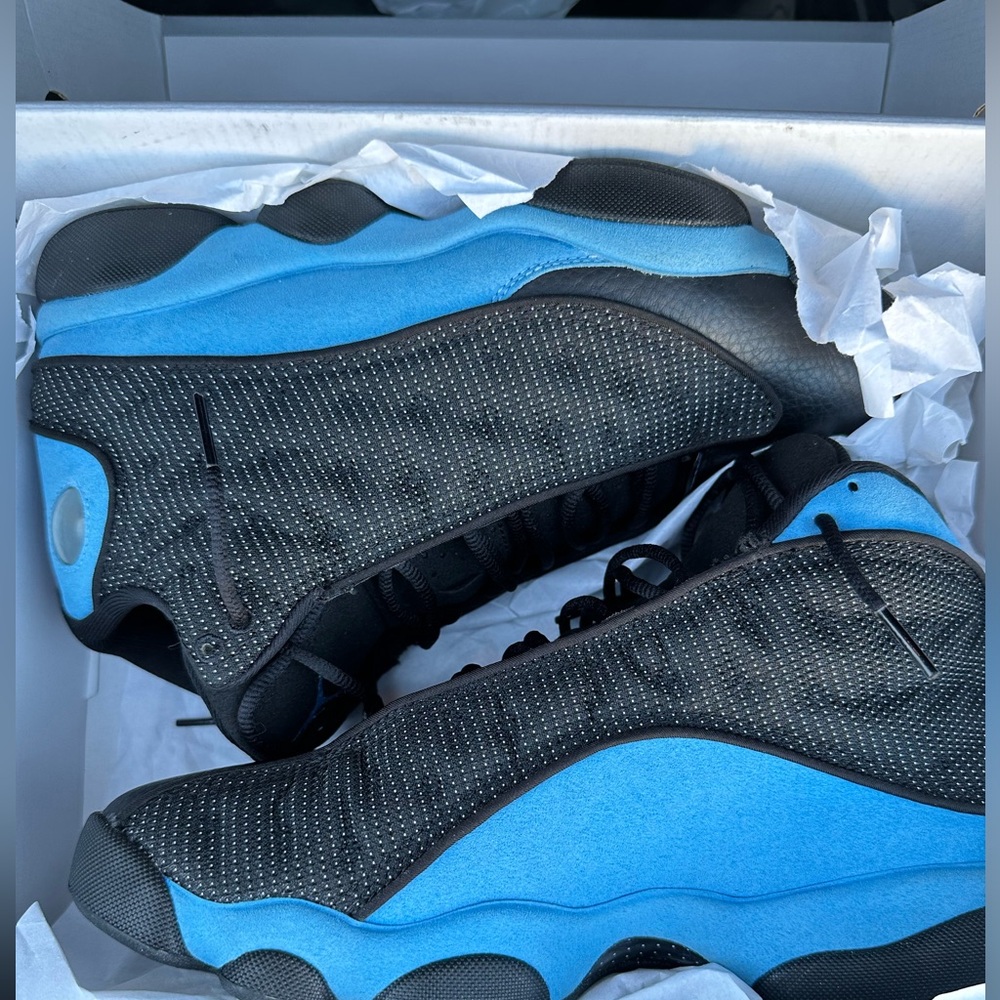 Jordan 13 black university blue